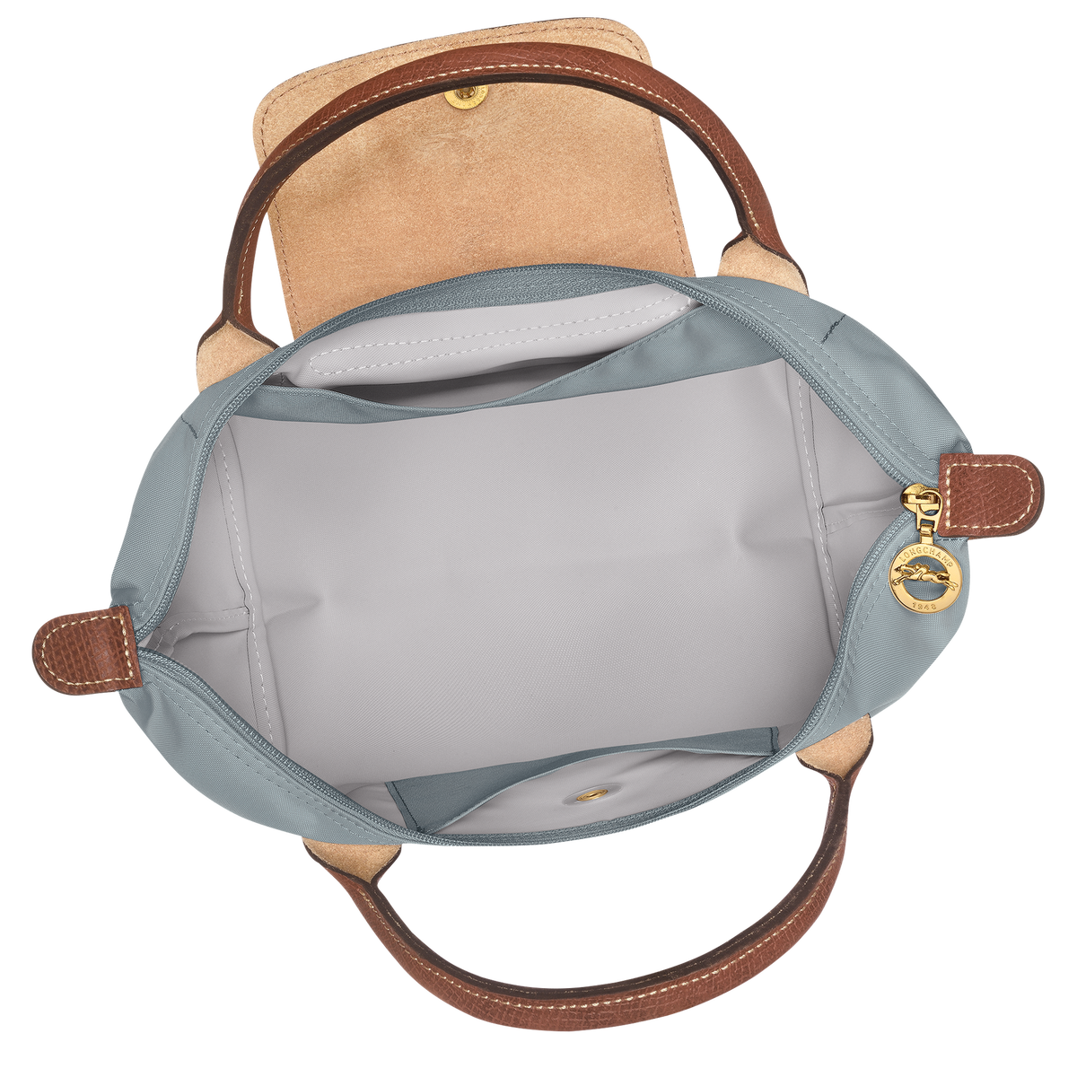 Long Champ Inner Label Le Pliage Original S Handbag Steel - Recycled canvas | Longchamp SG