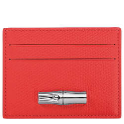 Le Roseau Card holder , Vermilion - Leather