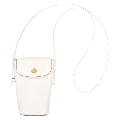 Épure Phone case with leather lace , White - Leather