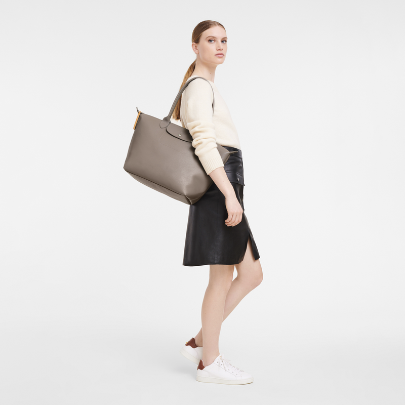Le Pliage City L Tote bag , Taupe - Canvas  - View 2 of 4