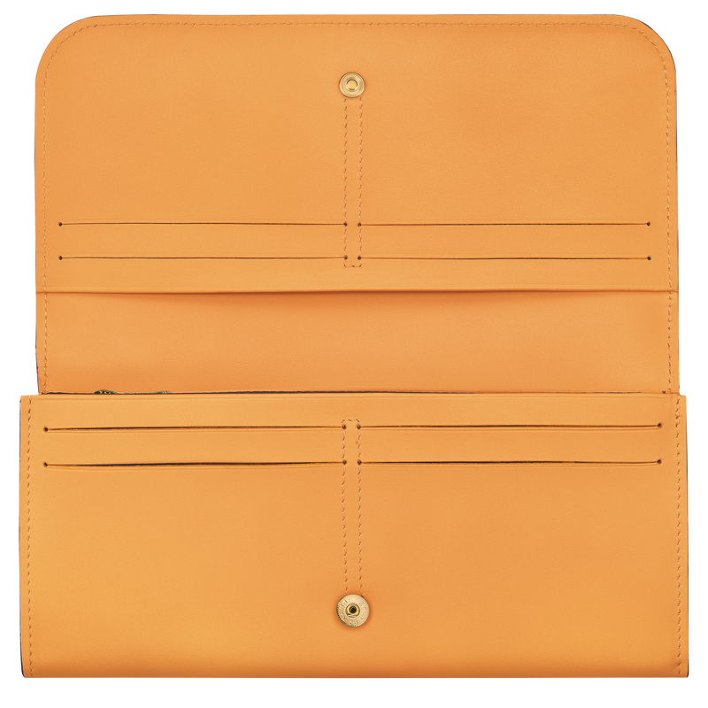 Lange Geldbörse mit Überschlag Box-Trot , Leder - Apricot  - Ansicht 2 von 2