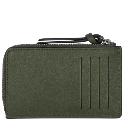 Longchamp 3D Card holder , Khaki - Leather