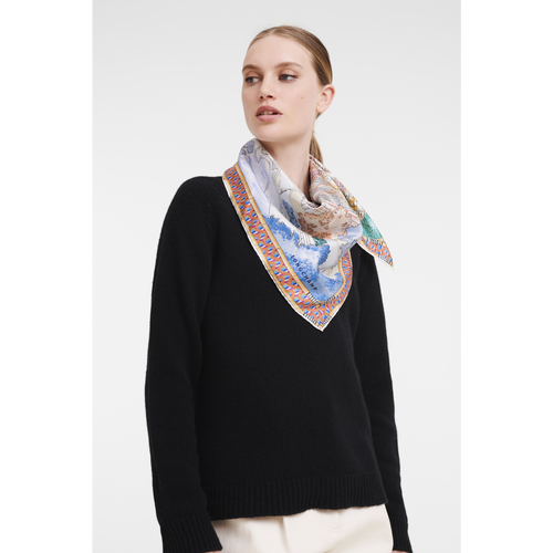 Fall-Winter 2022 Collection Silk scarf 90, Navy