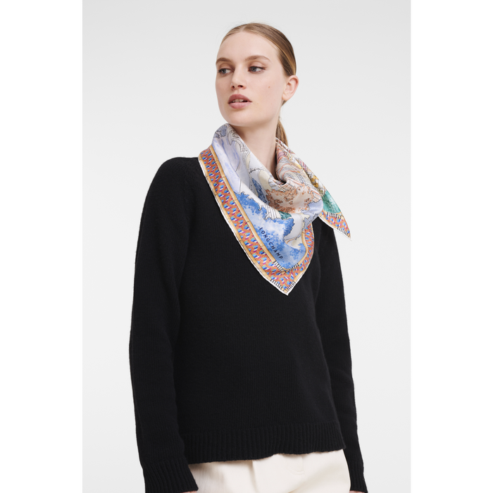 Fall-Winter 2022 Collection Silk scarf 90, Navy