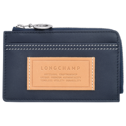 Le Pliage Xtra Card holder , Navy - Leather