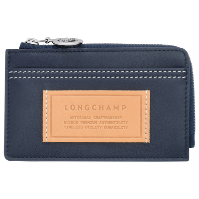 Le Pliage Xtra Card holder , Navy - Leather