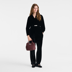 Le Roseau S Handbag , Burgundy - Leather