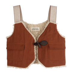 Cardigan , Marmalade - Faux fur-lined cotton
