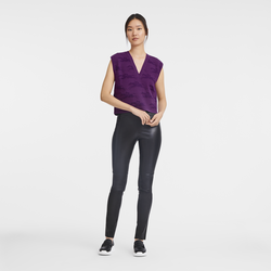 Sleeveless sweater , Violet - Knit