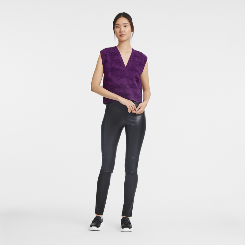 Sleeveless sweater , Violet - Knit  - View 2 of 3