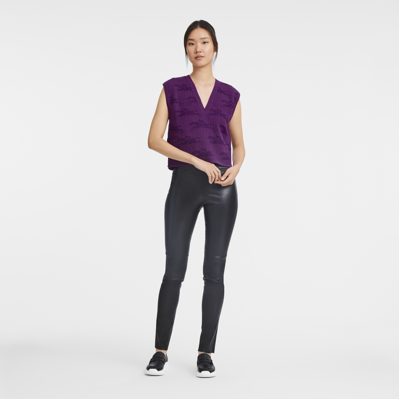 Sleeveless sweater , Violet - Knit  - View 2 of  3