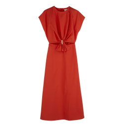 Dress , Red - Popelin