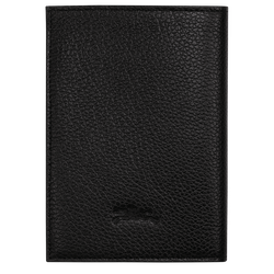 Le Foulonné Passport cover , Black - Leather