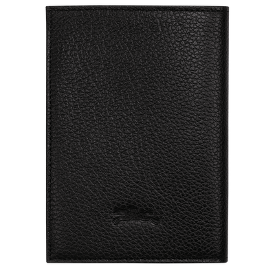 Le Foulonné Passport cover , Black - Leather