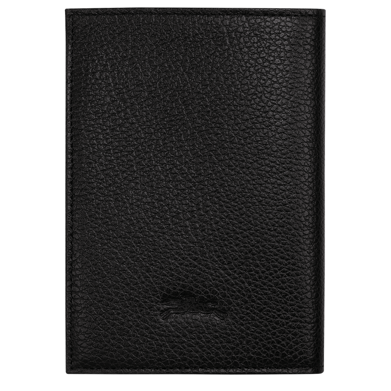 Le Foulonné Passport cover Black - Leather | Longchamp US