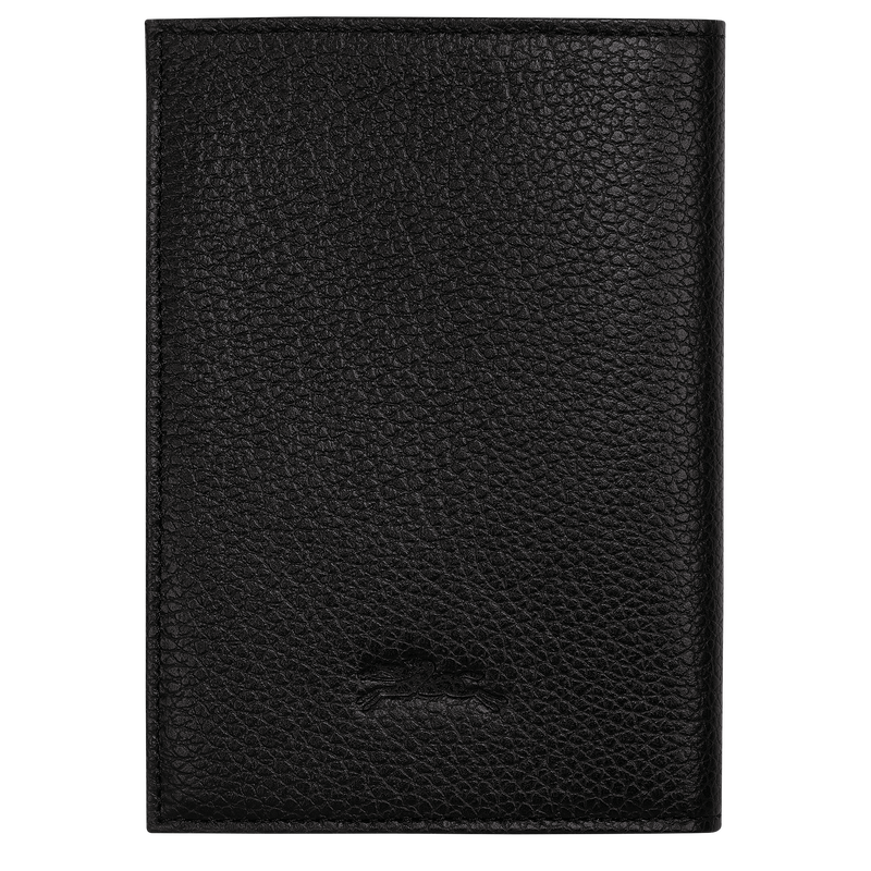 Le Foulonné Passport cover , Black - Leather  - View 2 of 4