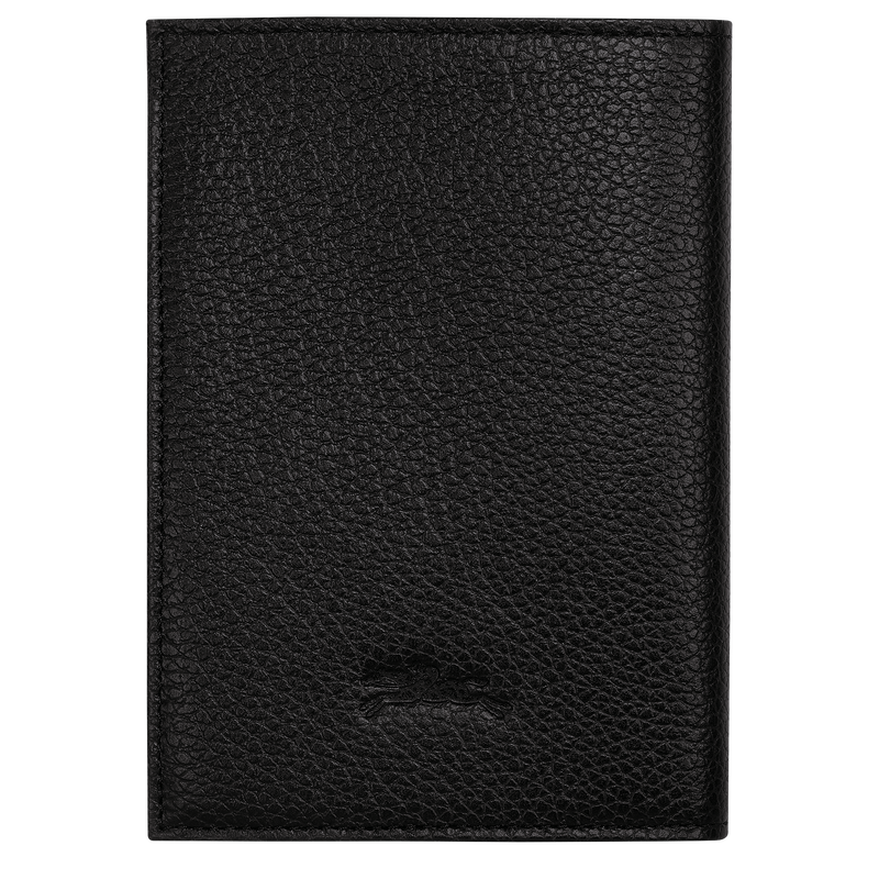 Le Foulonné Passport cover , Black - Leather  - View 2 of  4