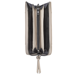 Portafoglio con cerniera su tre lati Longchamp 3D , Pelle - Argilla