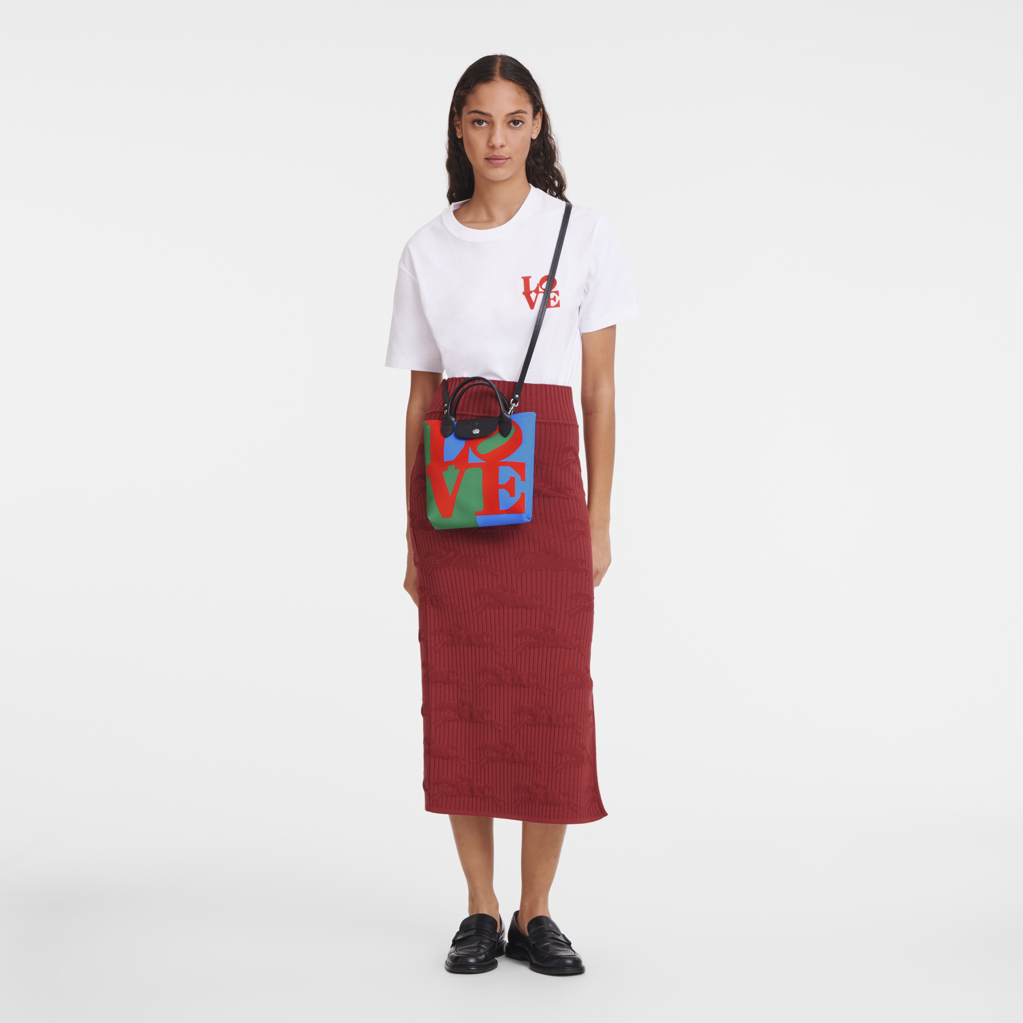 Longchamp x Robert Indiana XS Crossbody bag Red Canvas Longchamp US