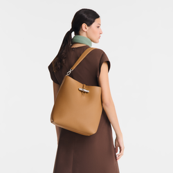 Le Roseau Hobo bag , Walnut - Leather