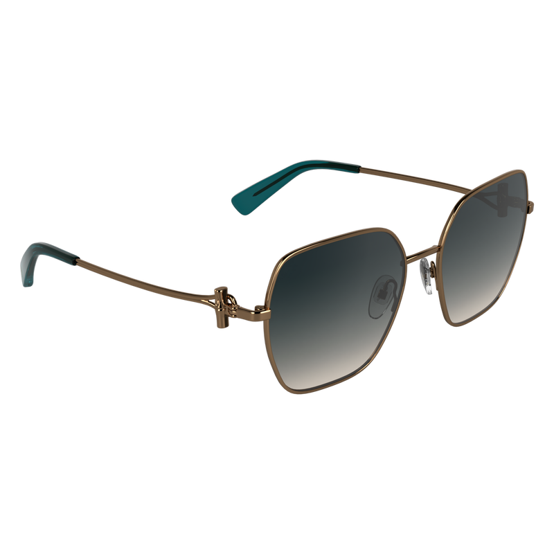 Lunettes de soleil , M&eacute;tal - Ambre dor&eacute;/D&eacute;grad&eacute; fum&eacute;  - Vue 2 de 2