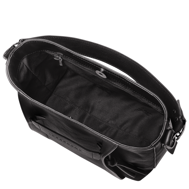 Sac bandouli&egrave;re S Longchamp 3D , Cuir - Noir  - Vue 5 de 6