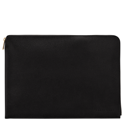Le Foulonn&eacute; Laptopsleeve , Zwart - Leder