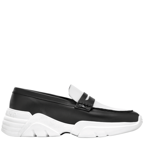Mocassins Au Sultan , Cuir - Noir/Blanc - Vue 1 de 3