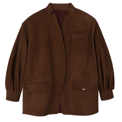Jacke , Leder - Schokobraun