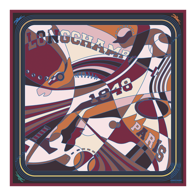 Foulard di seta 90 Longchamp League , OTHER - Amaranto