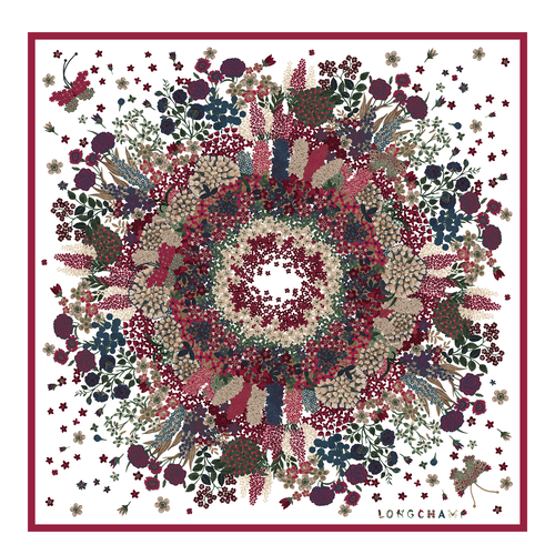 Fall-Winter 2022 Collection Silk scarf 90, Red Lacquer