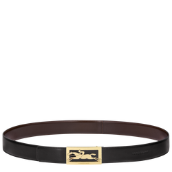 Herrengürtel Delta Box , Leder - Schwarz/Mokka