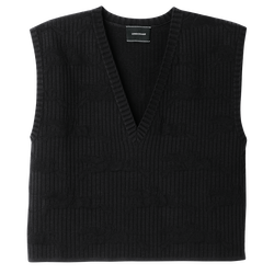 Mouwloze trui , Zwart - Tricotkleding