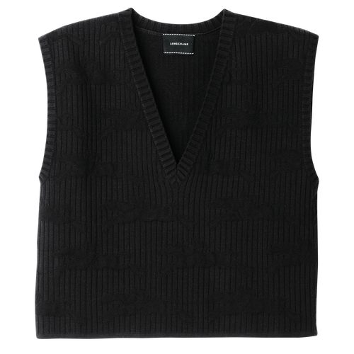 Ärmelloser Pullover , Strick - Schwarz - Ansicht 1 von 4