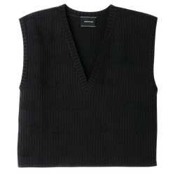 Mouwloze trui , Zwart - Tricotkleding