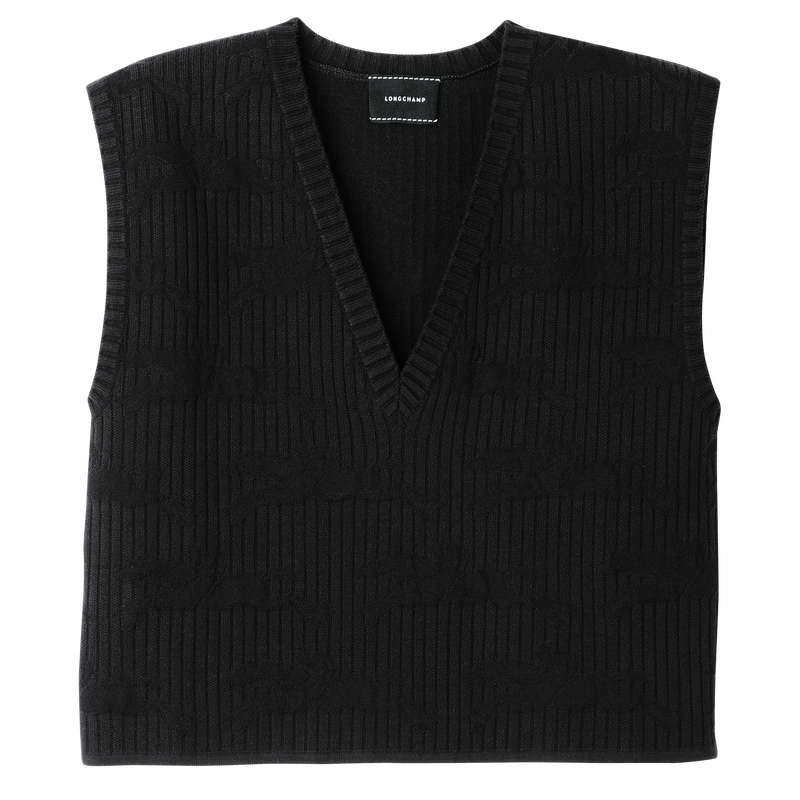 Mouwloze trui , Zwart - Tricotkleding  - Weergave 1 van  4