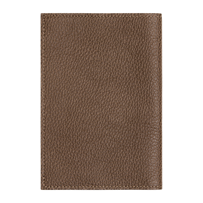 Le Foulonn&eacute; Passport cover , Taupe - Leather