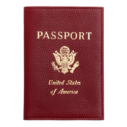 Le Foulonné Passport cover , Red - Leather