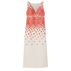 Kollektion Frühjahr/Sommer 2023 Langes Kleid, Beige/Orange
