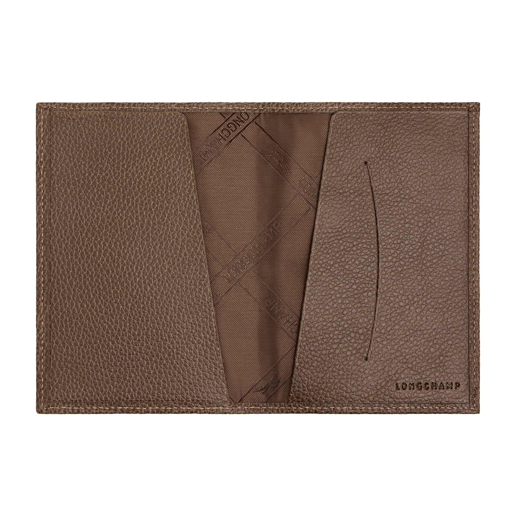 Le Foulonn&eacute; Passport cover, Taupe