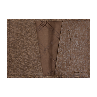Le Foulonn&eacute; Passport cover, Taupe
