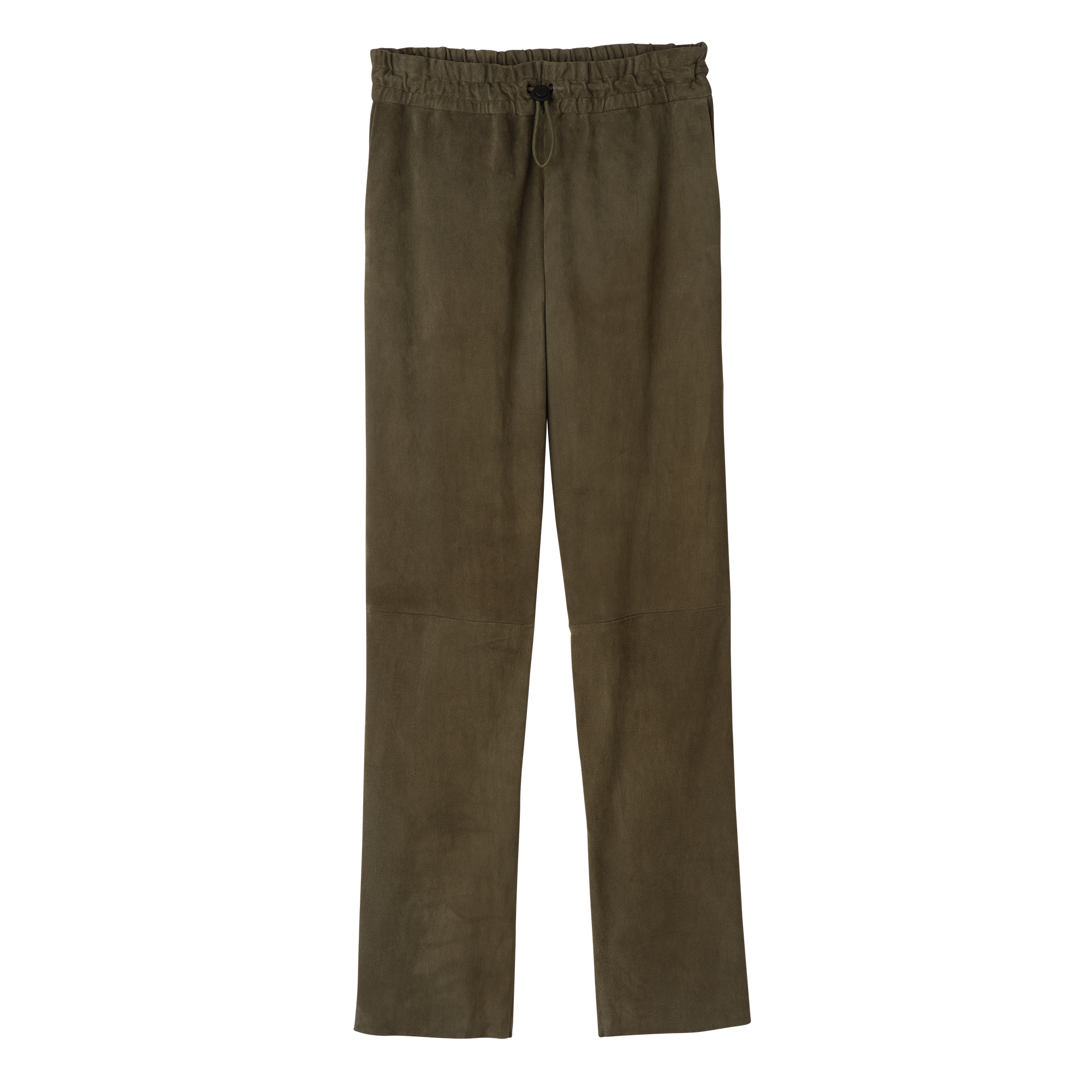 null Leather straight pants, Khaki