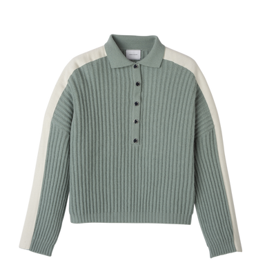 null Jersey con cuello tipo polo, Verdeceladón
