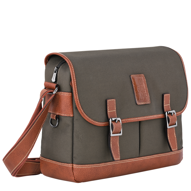 Boxford Crossbodytas L , Bruin - Gerecycled canvas  - Weergave 3 van  4