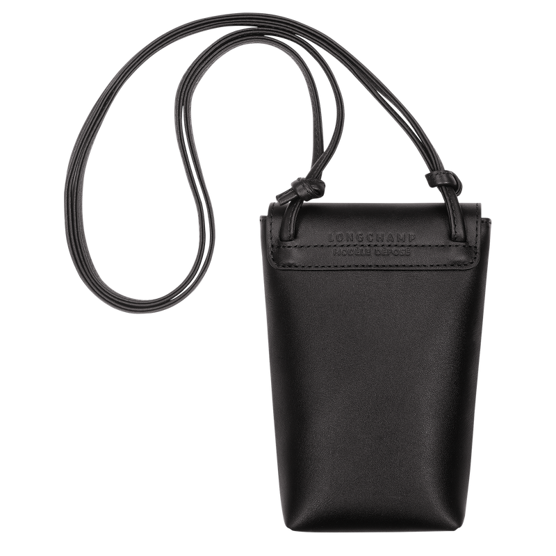 Le Pliage Xtra Funda de teléfono con cordón de piel , Cuero - Negro  - Vista 4 de 4