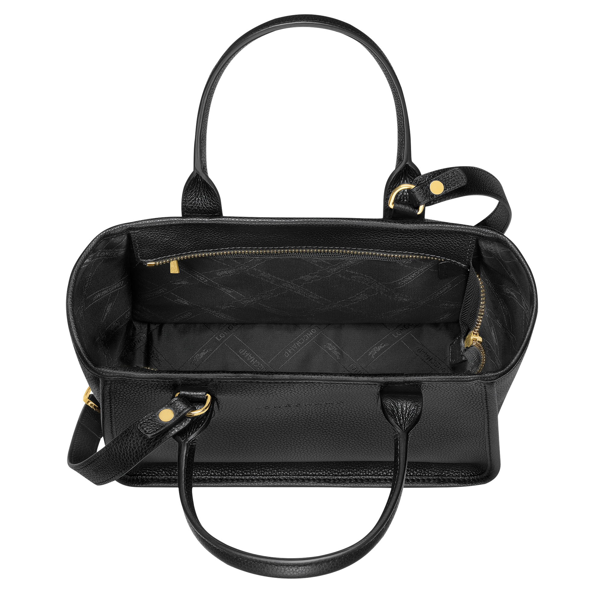 Longchamp Black Leather e Shoulder Bag Longchamp