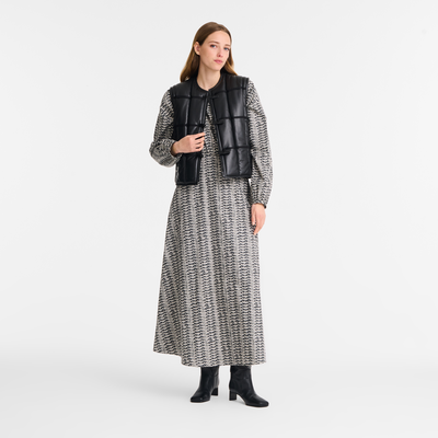 Ärmelloser Cardigan , Leder - Schwarz