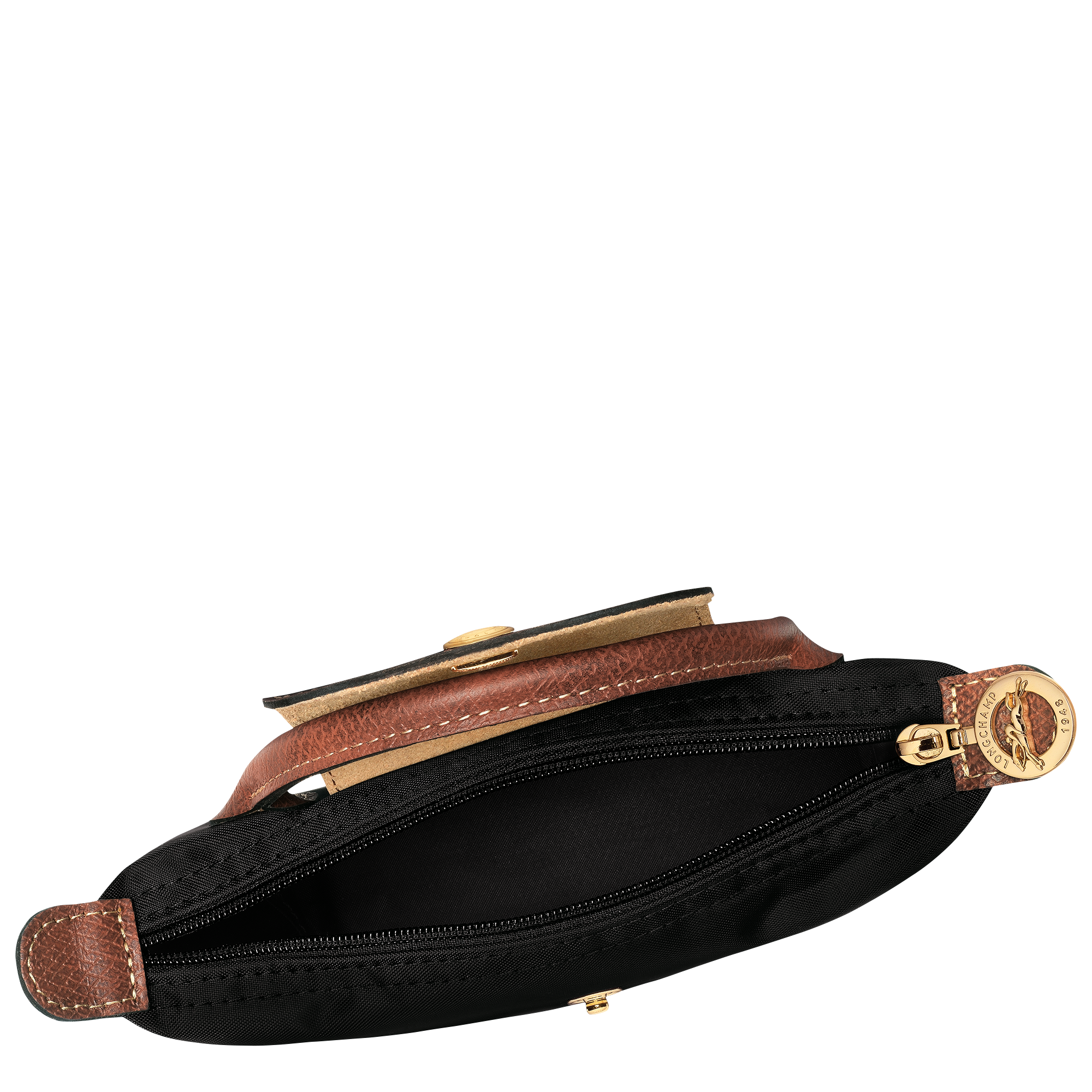 Le Pliage Original Pochette mit Henkel, Schwarz