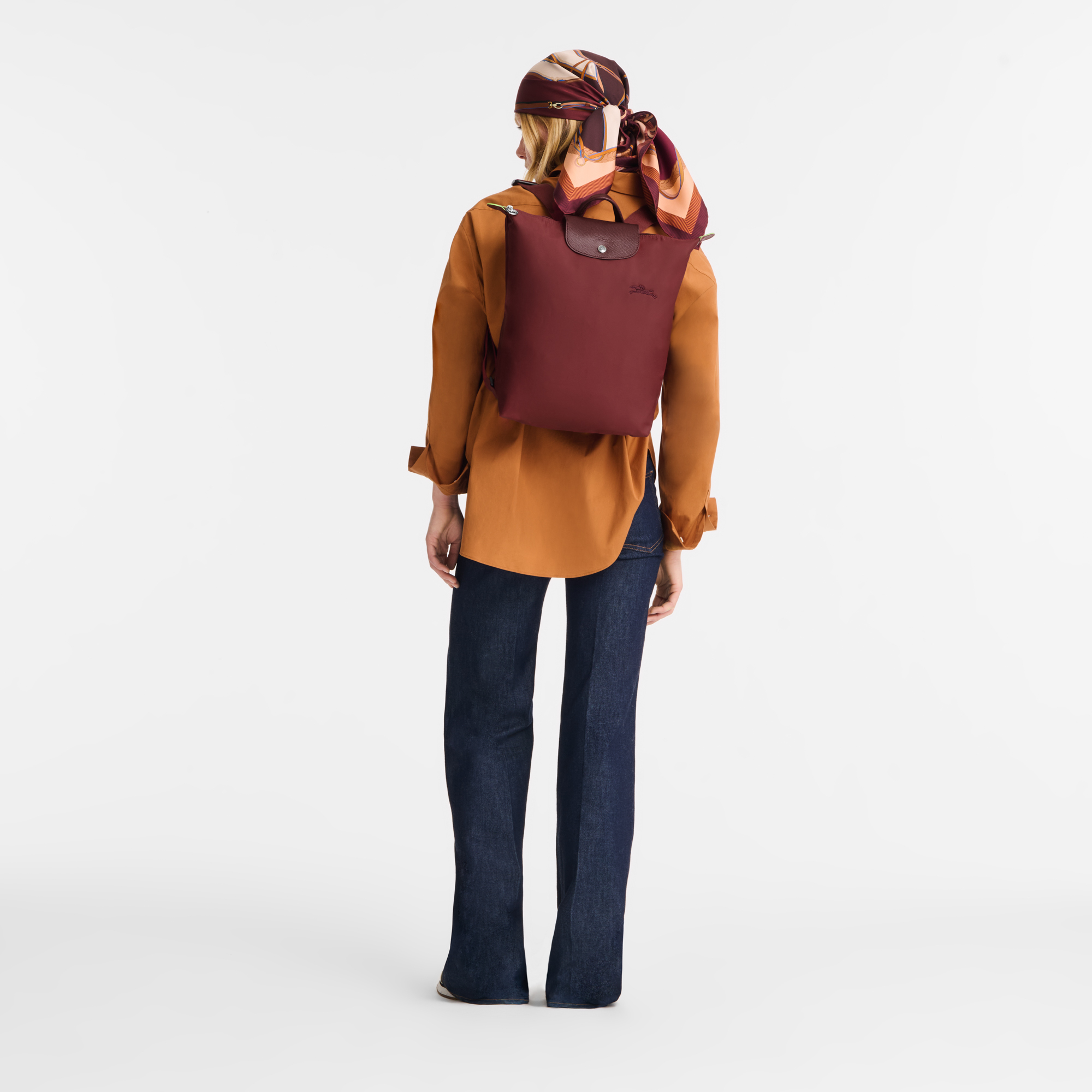 Le Pliage Green 後背包 M, 紅石榴色