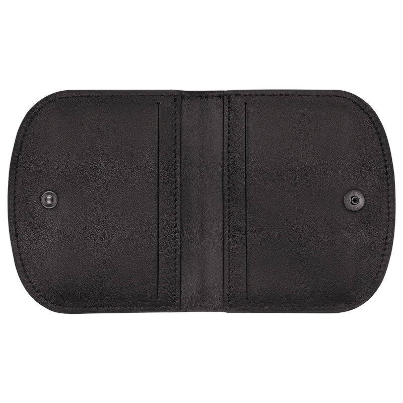Le Pliage Xtra Card holder , Black - Leather  - View 3 of  3